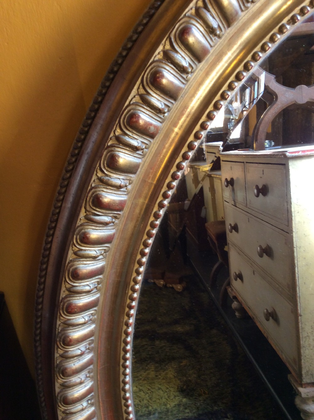 19thC oval gilded mirror View VII