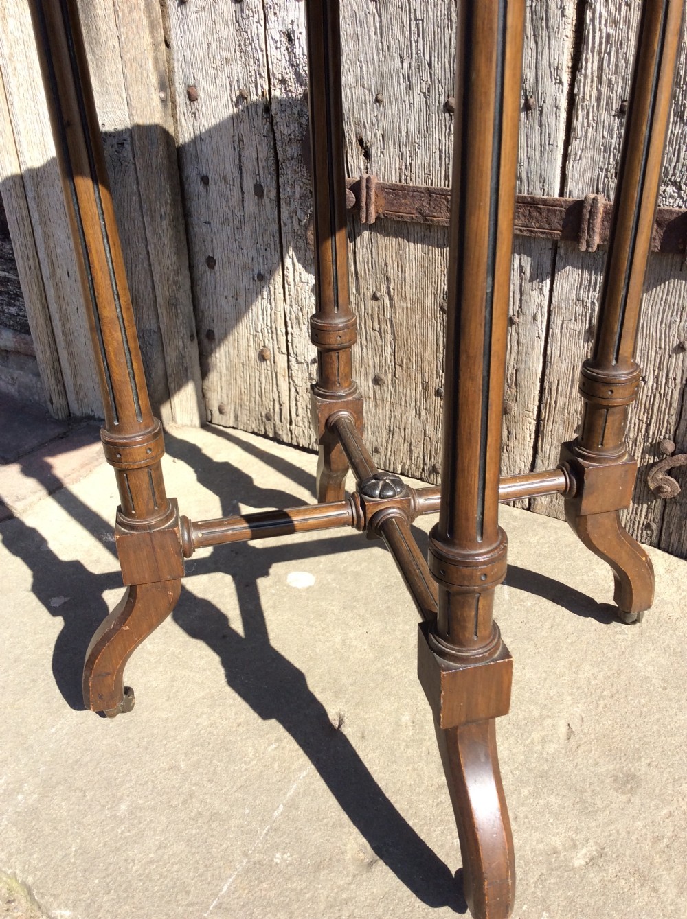 19thC Oak and ebonised lamp table View V