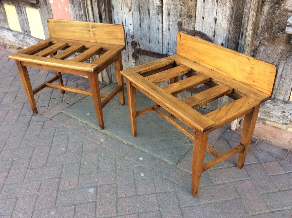 Pair of sturdy oak luggage racks View III