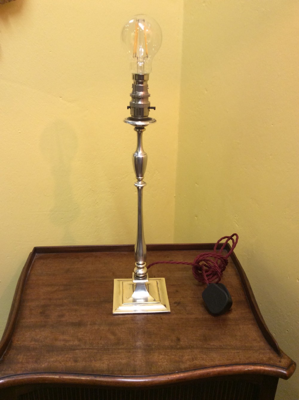 An early 20thC Silver plated lamp View VI