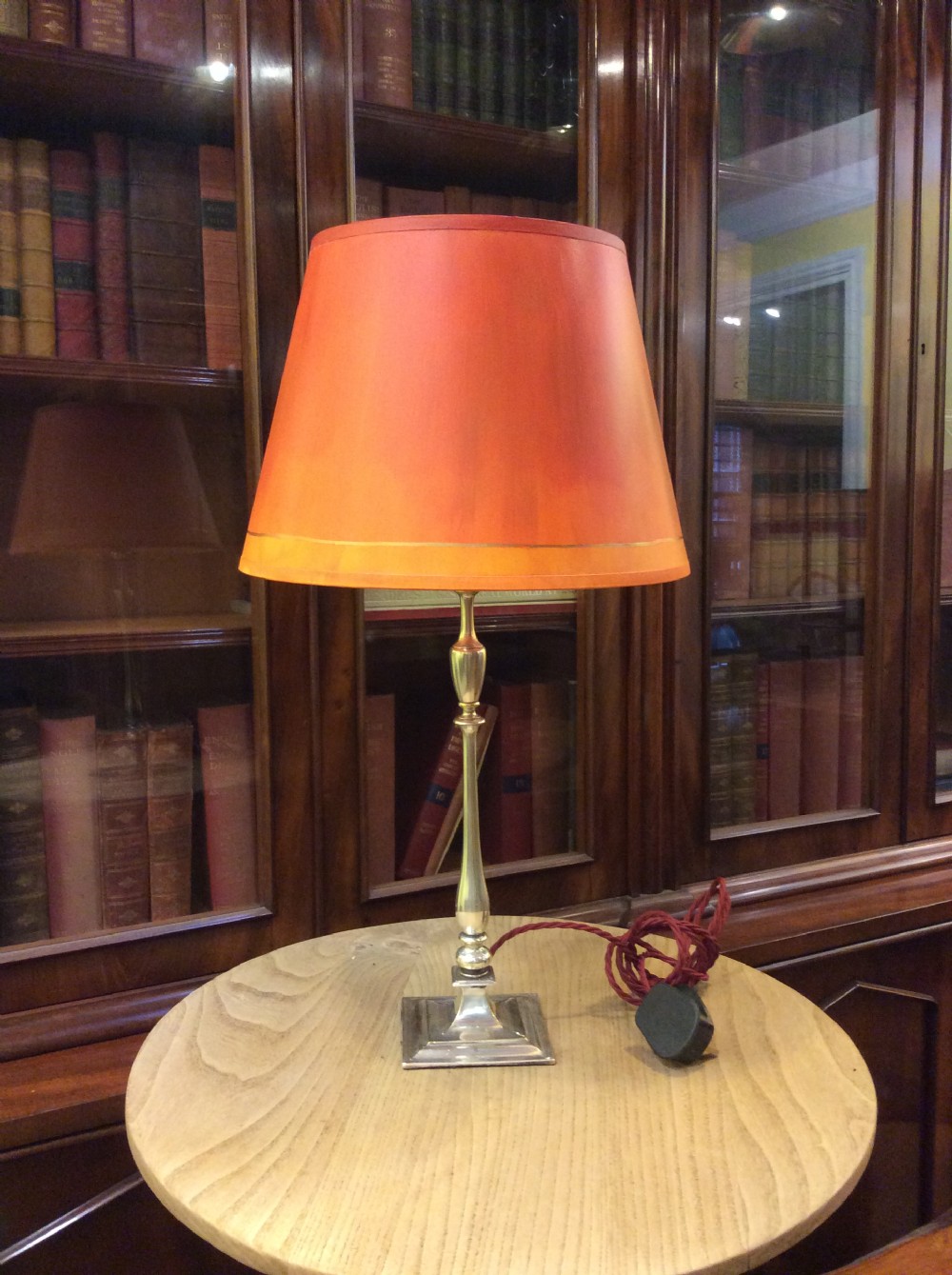 An early 20thC Silver plated lamp