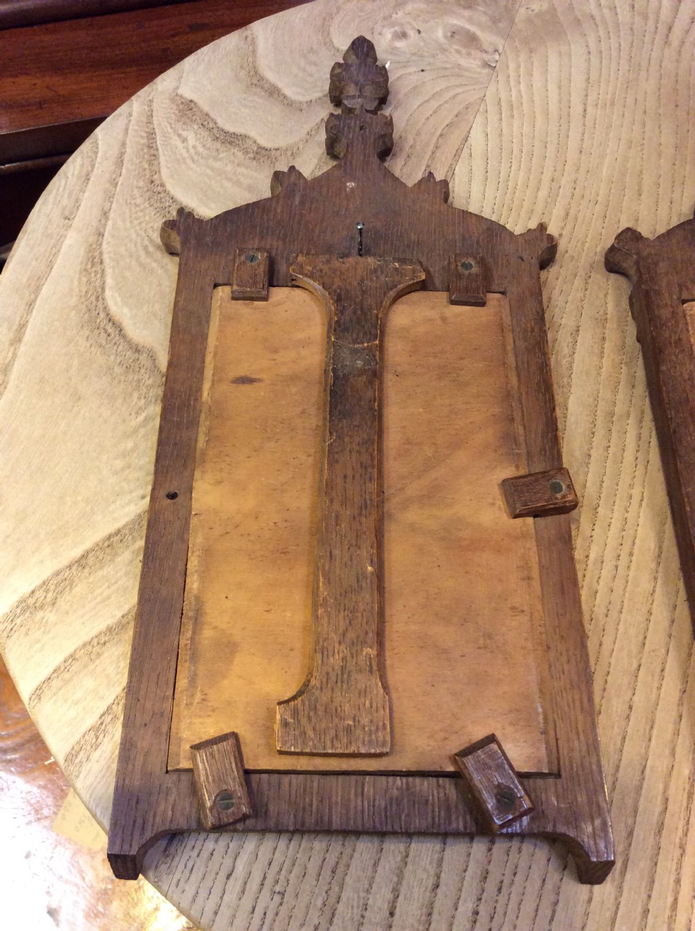 Pair of 19thC Gothic Oak picture frames View V