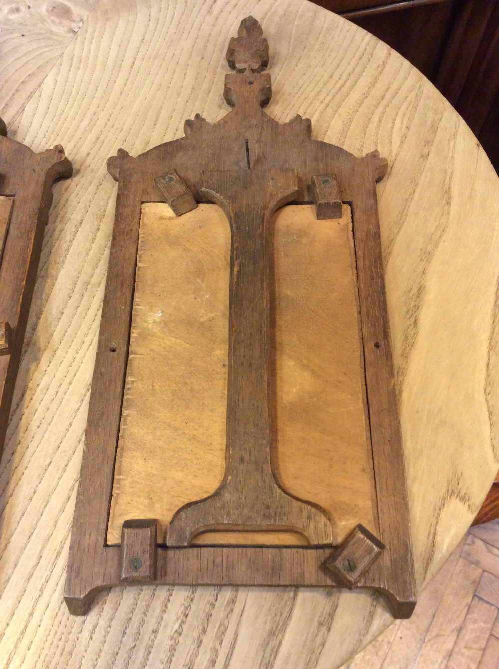 Pair of 19thC Gothic Oak picture frames View VI