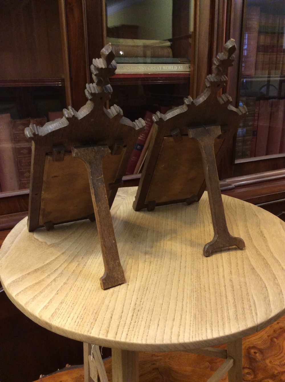 Pair of 19thC Gothic Oak picture frames View VII