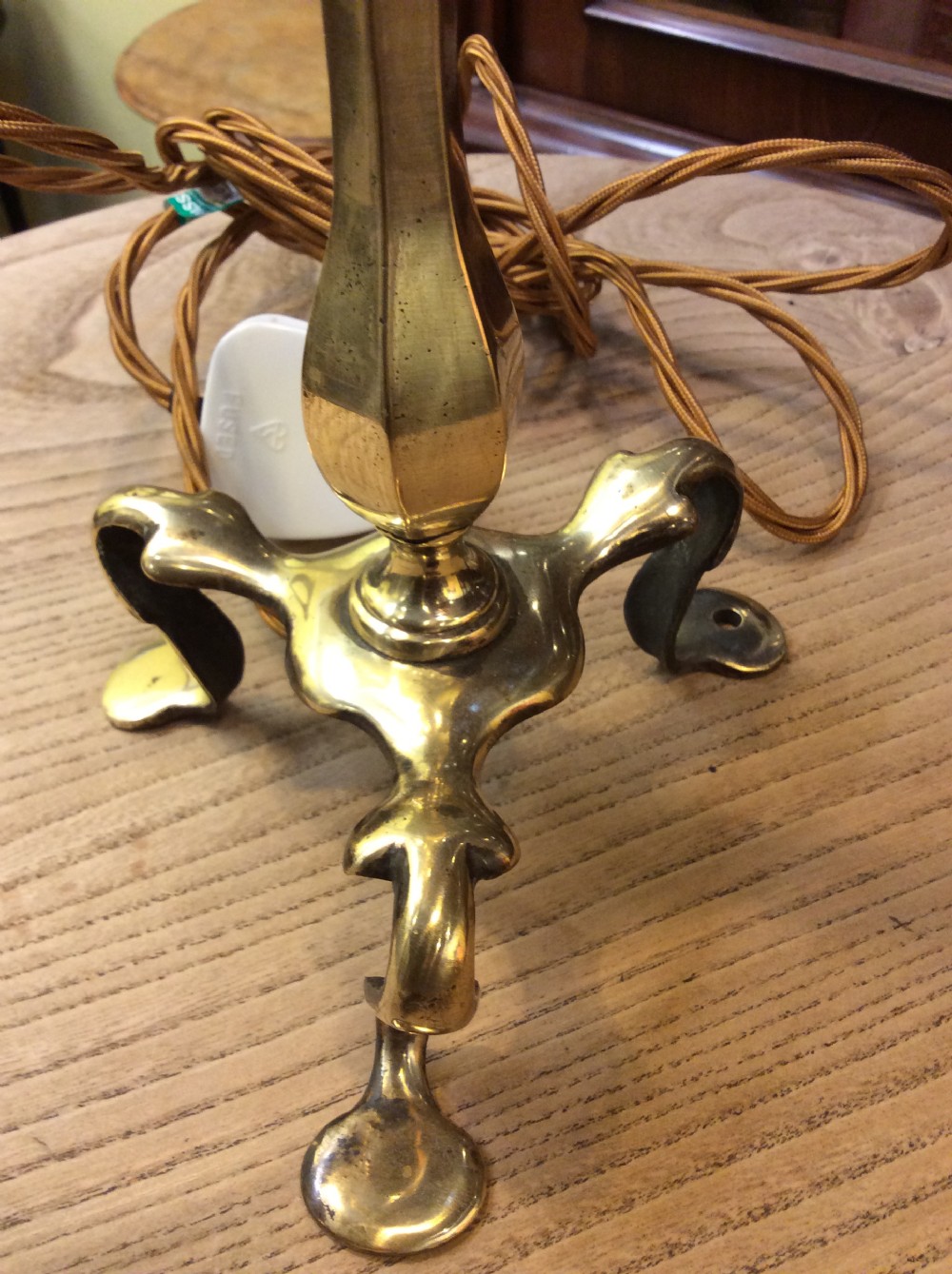 An Edwardian brass Pullman lamp View II