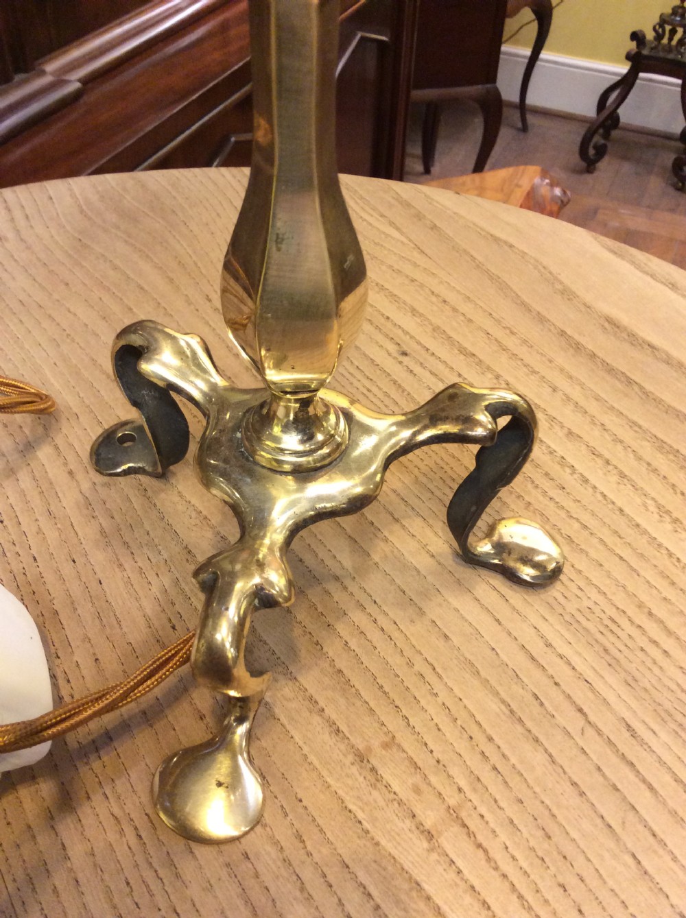 An Edwardian brass Pullman lamp View III