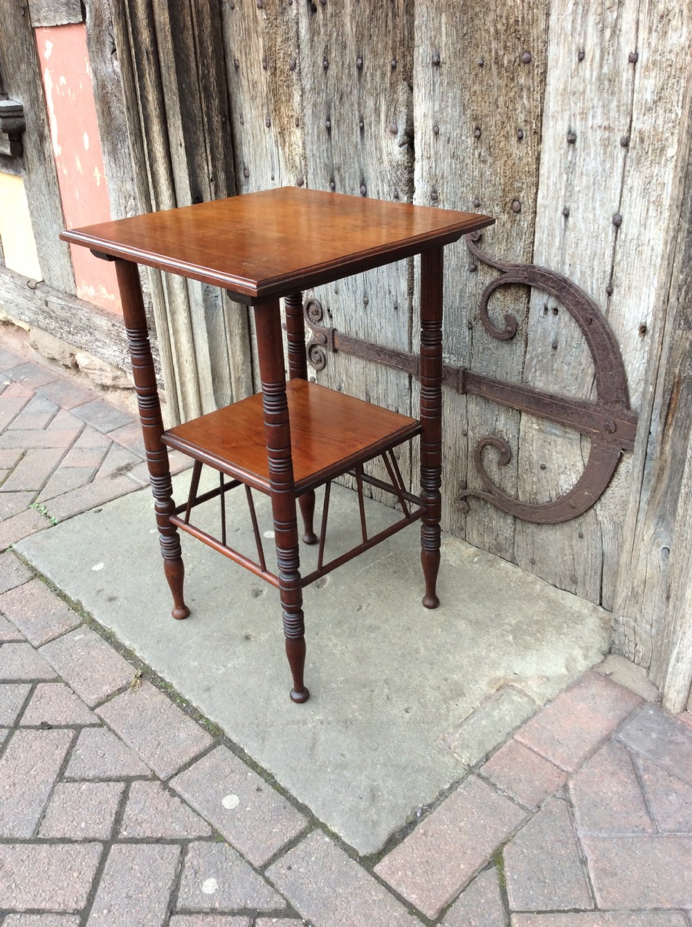  19thC English Walnut E W Godwin style  lamp table View II