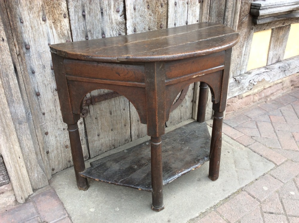 An early to mid 17thC  Oak & elm Credence table  View III