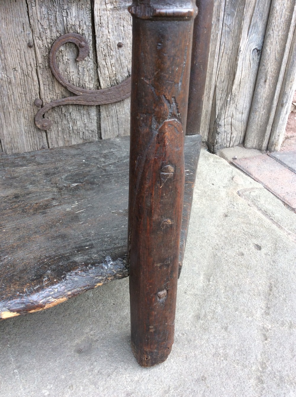 An early to mid 17thC  Oak & elm Credence table  View V