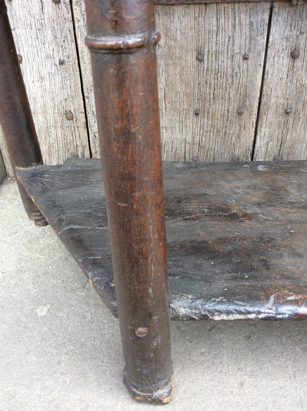 An early to mid 17thC  Oak & elm Credence table  View VI