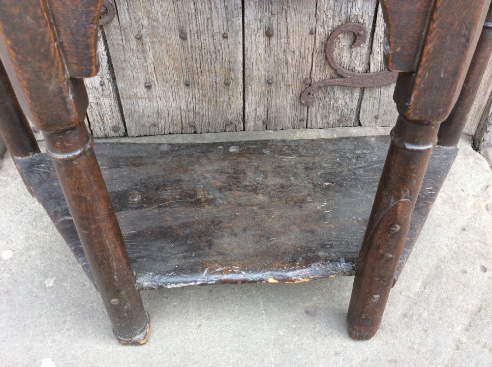 An early to mid 17thC  Oak & elm Credence table  View VII
