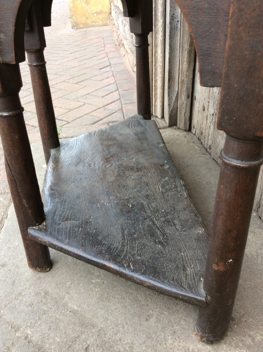 An early to mid 17thC  Oak & elm Credence table  View VIII
