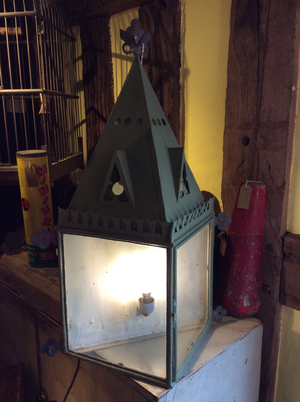 19thC Gothic toleware lantern View VII