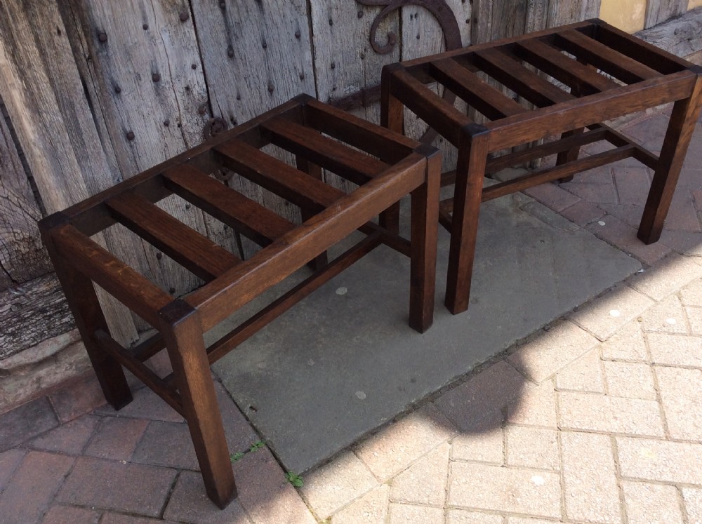 A  pair of early 20thC oak luggage racks View III