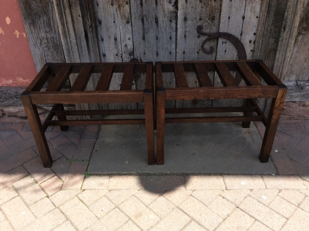 A  pair of early 20thC oak luggage racks View IV
