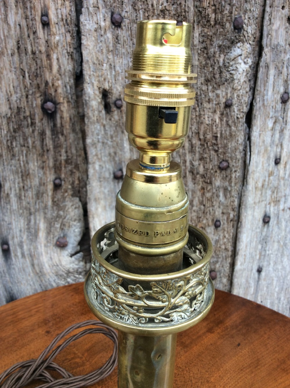 A 19thC Palmer & Co brass table lamp View III