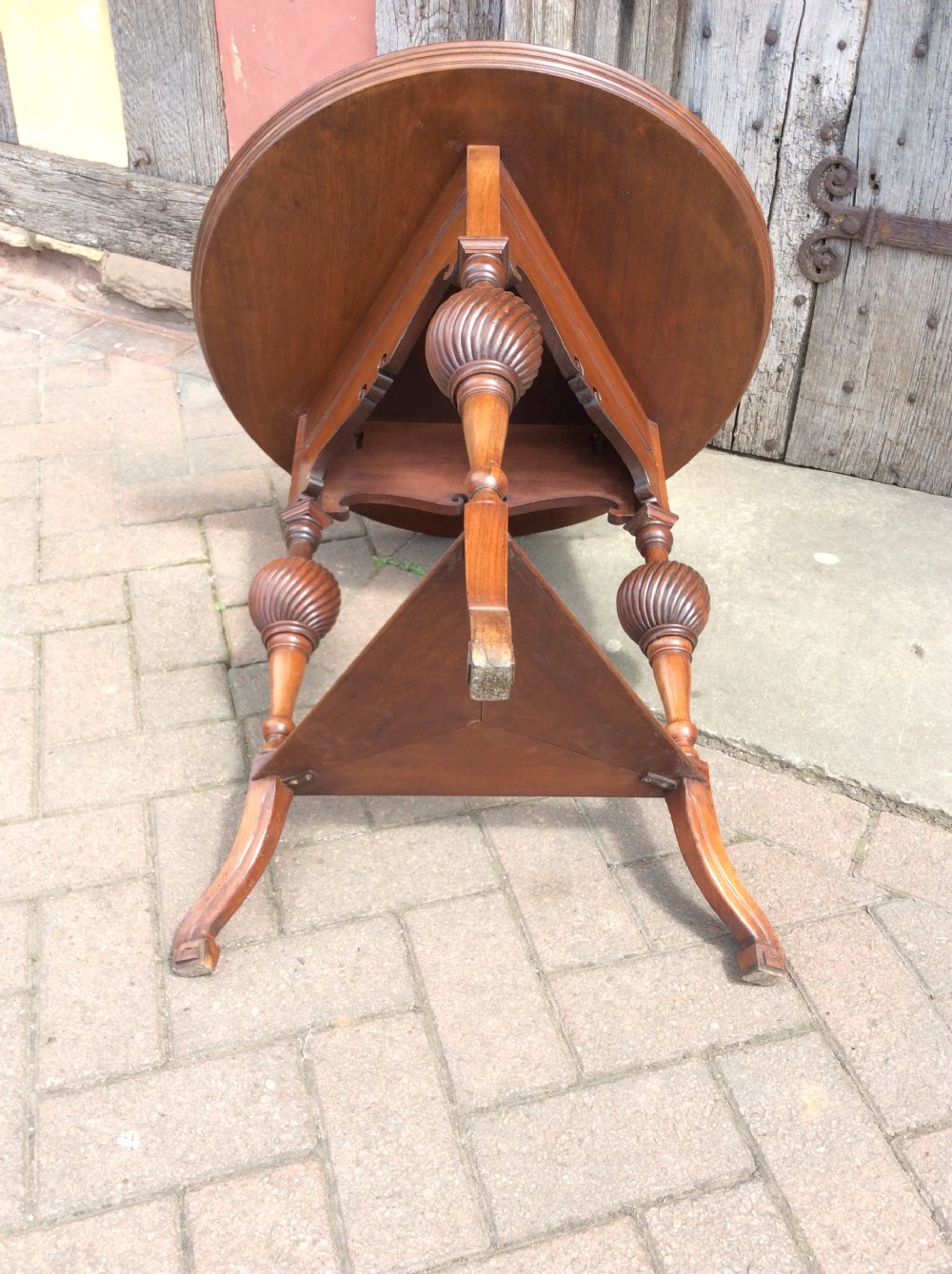 A 19thC Howard & Sons walnut table View VI
