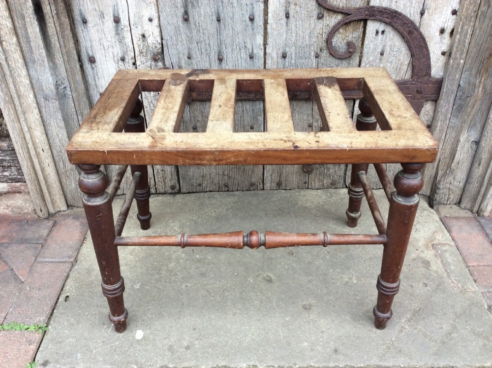 19thC walnut  single luggage rack