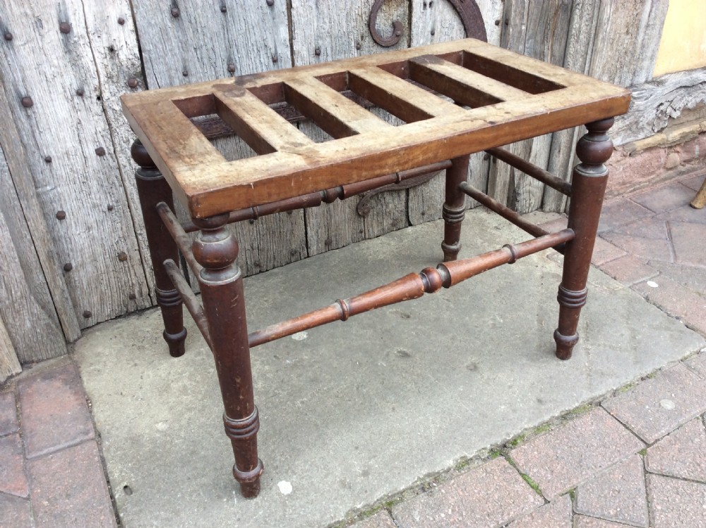 19thC walnut  single luggage rack View III