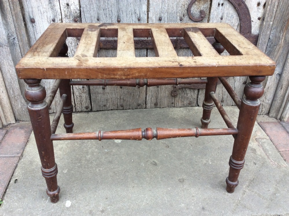 19thC walnut  single luggage rack View IV