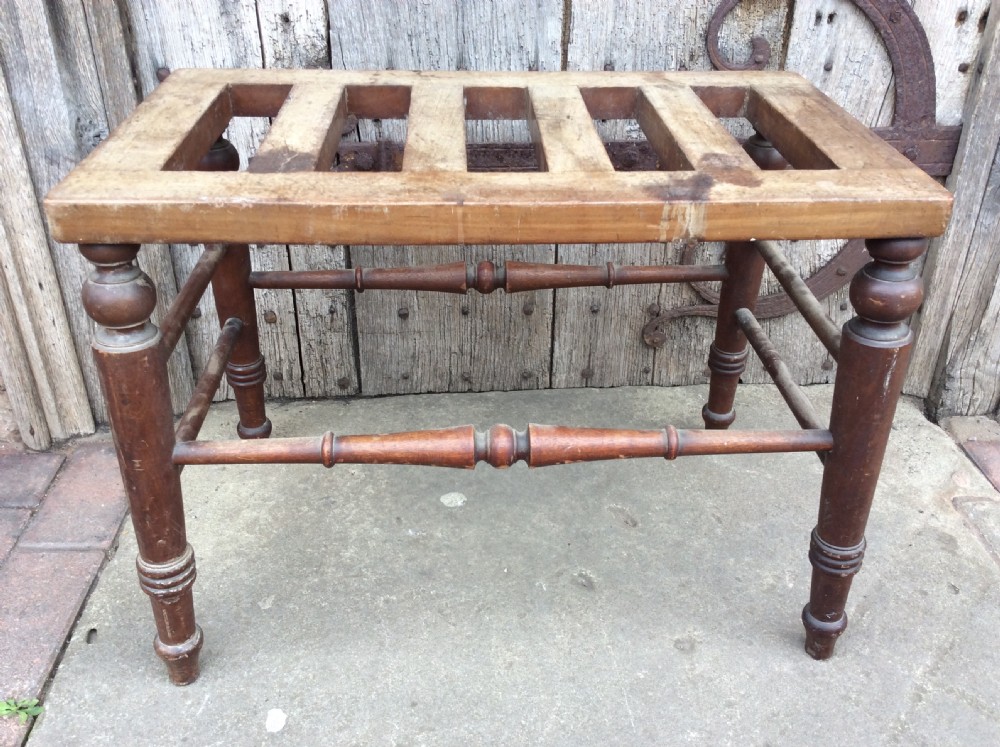 19thC walnut  single luggage rack View V