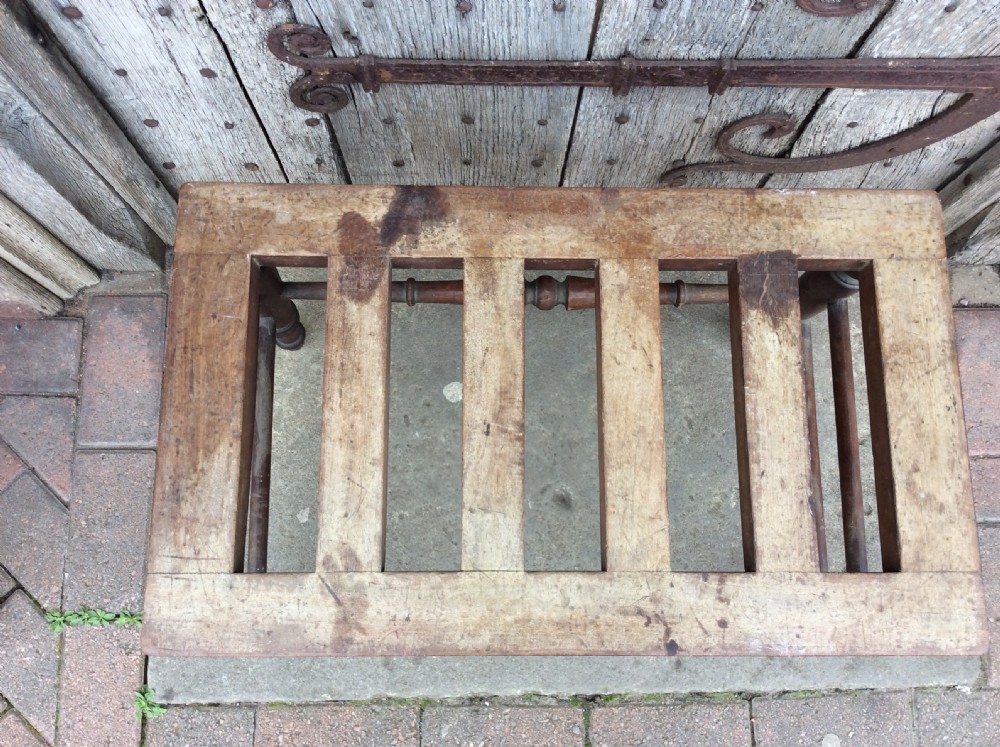 19thC walnut  single luggage rack View VI