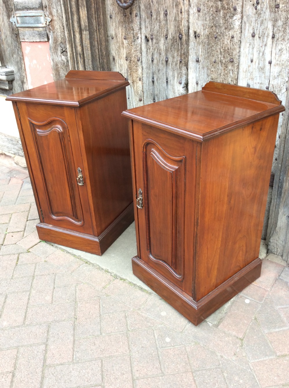 A pair of 19thC mahogany bedside cabinets View II