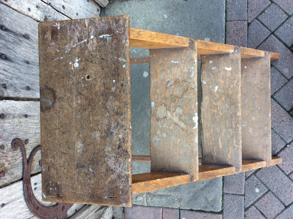 A set of oak library steps View III