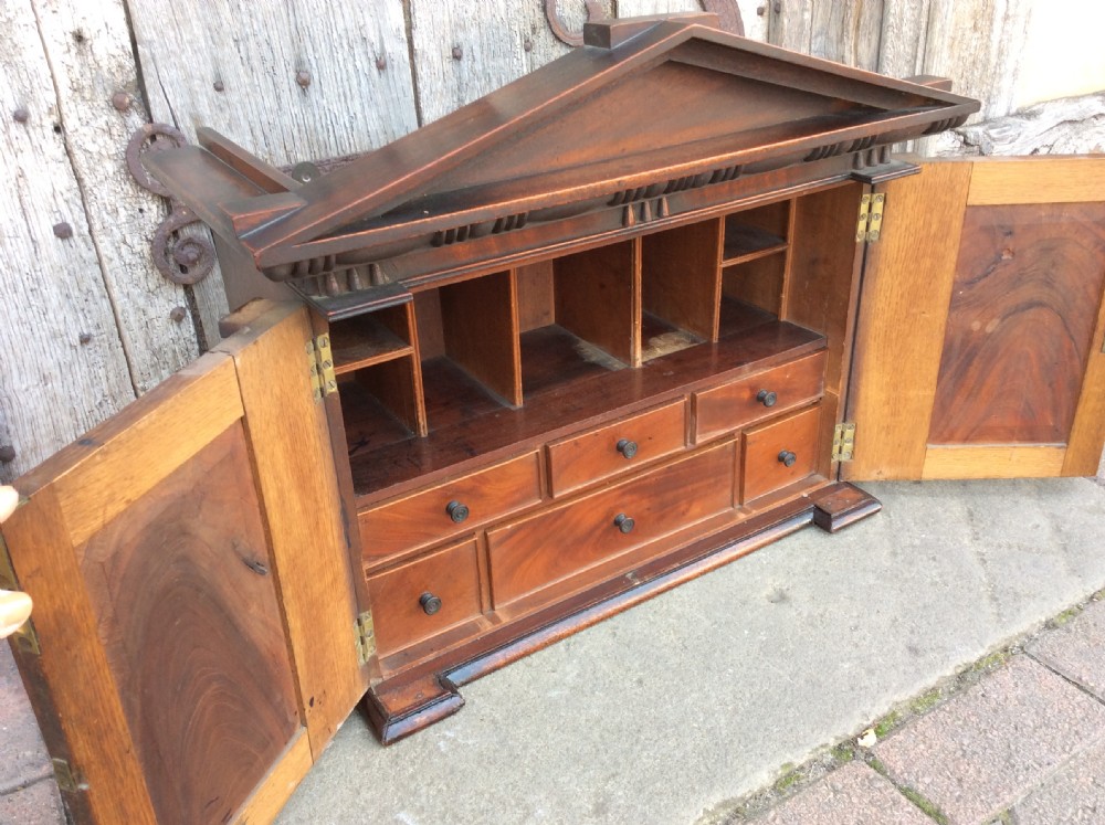 An Early 19thC architectural mahogany wall cabinet View VI