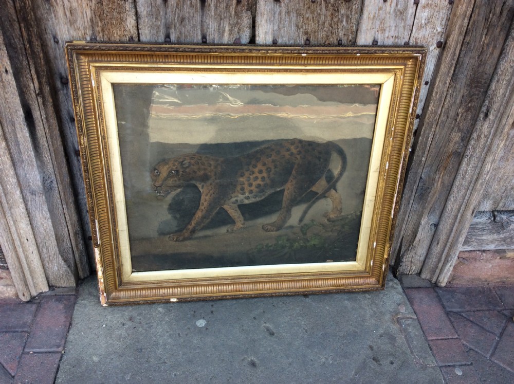 A 19thC Sand picture of a cheetah View II