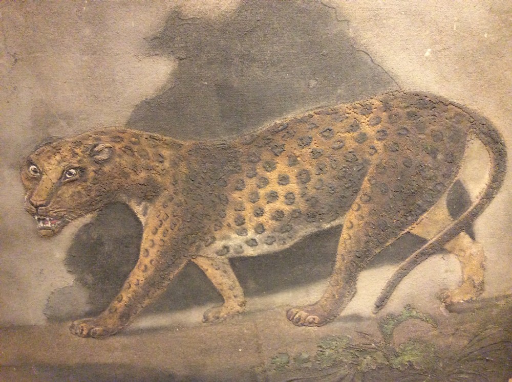 A 19thC Sand picture of a cheetah View IV
