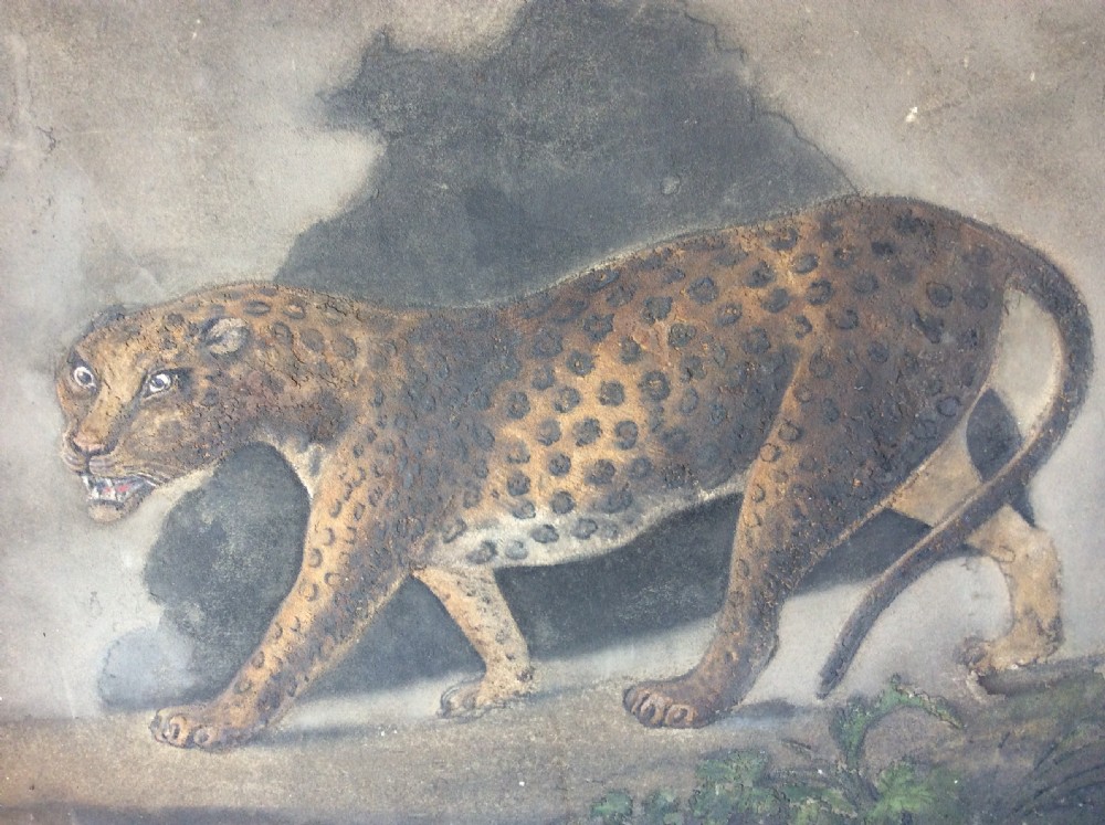 A 19thC Sand picture of a cheetah View V