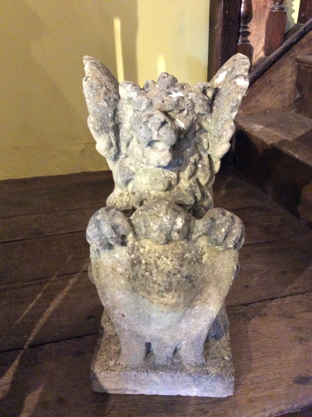 A 19thC Carved stone Griffin View III
