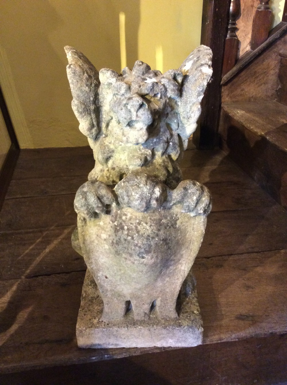 A 19thC Carved stone Griffin View IV