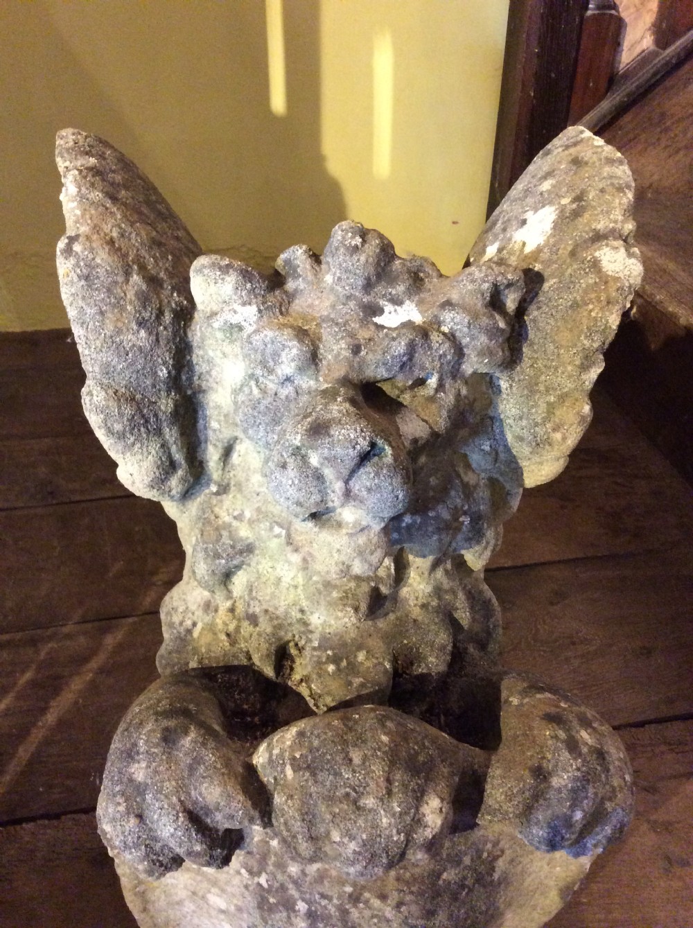 A 19thC Carved stone Griffin View V