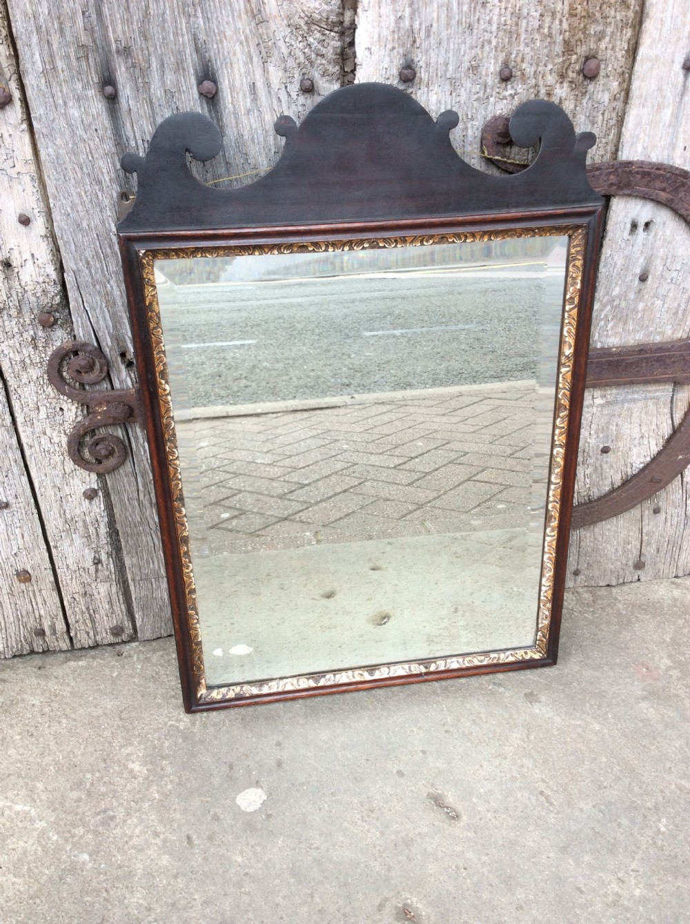 George II Mahogany bevelled mirror