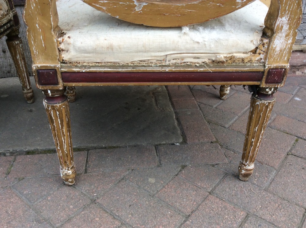 A pair of 19thC French country house elbow armchairs View XII