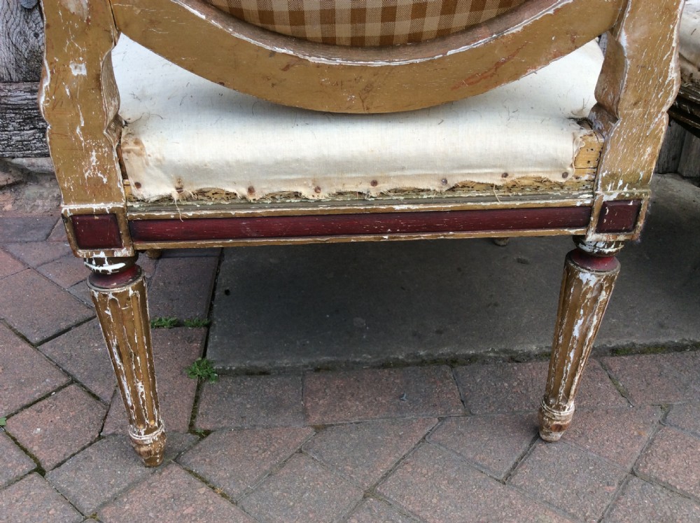 A pair of 19thC French country house elbow armchairs View XIII