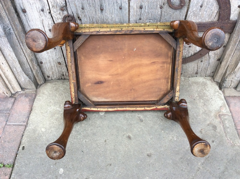 A 19thc walnut cabriole leg stool View VIII