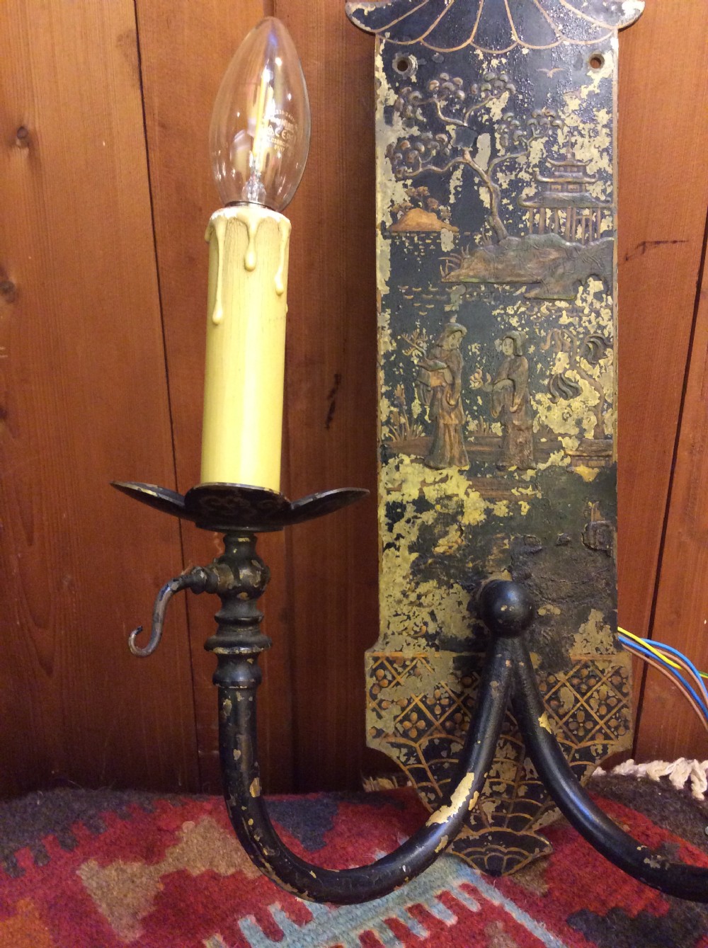 A 19thC lacquered wall light  View IV