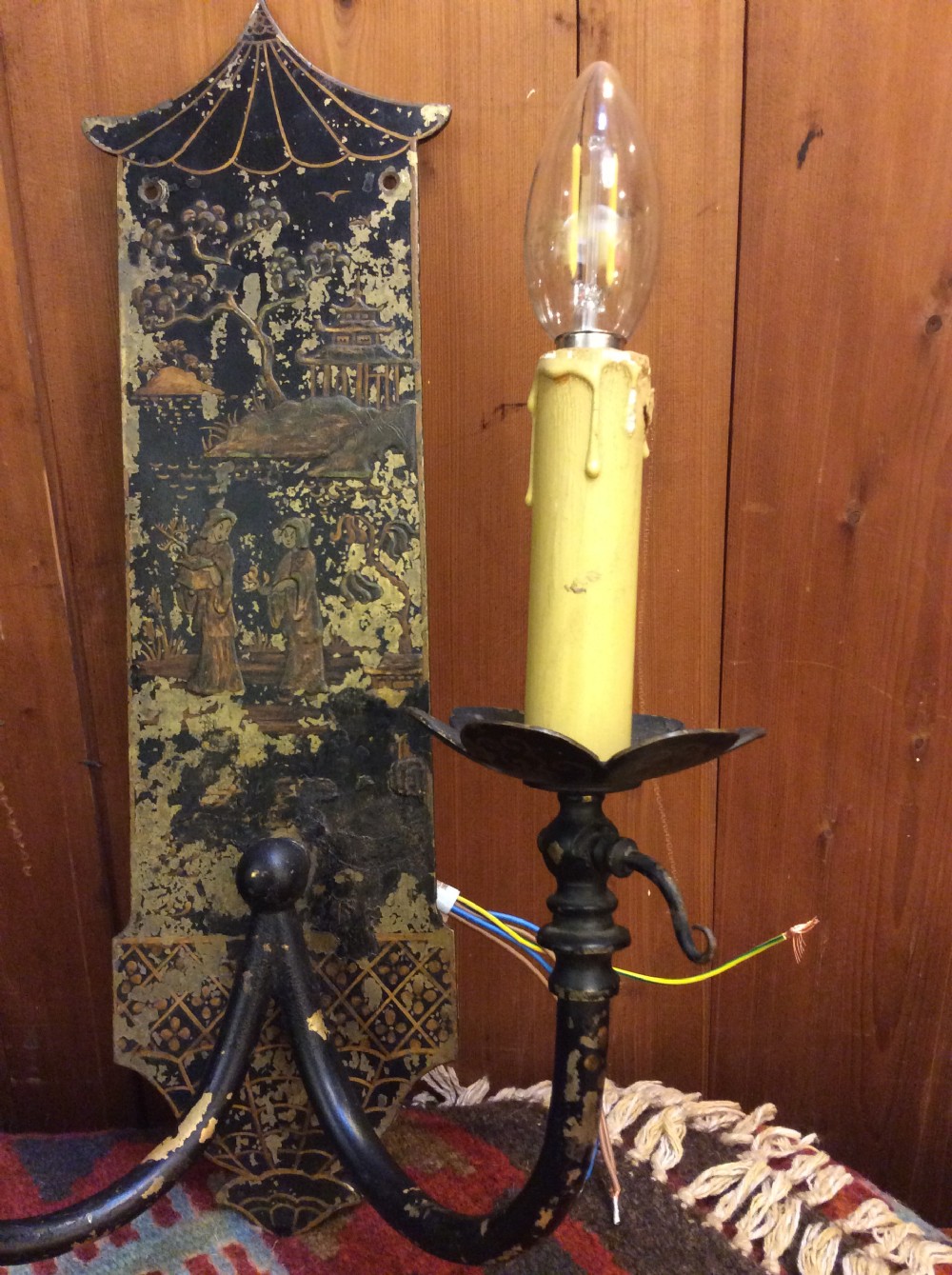 A 19thC lacquered wall light  View II