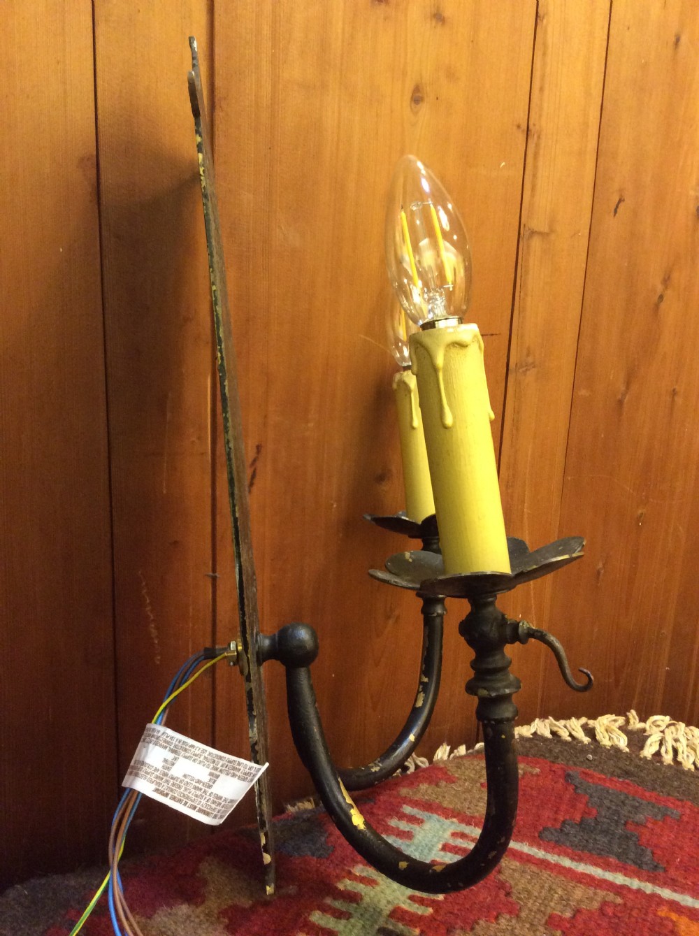 A 19thC lacquered wall light  View V