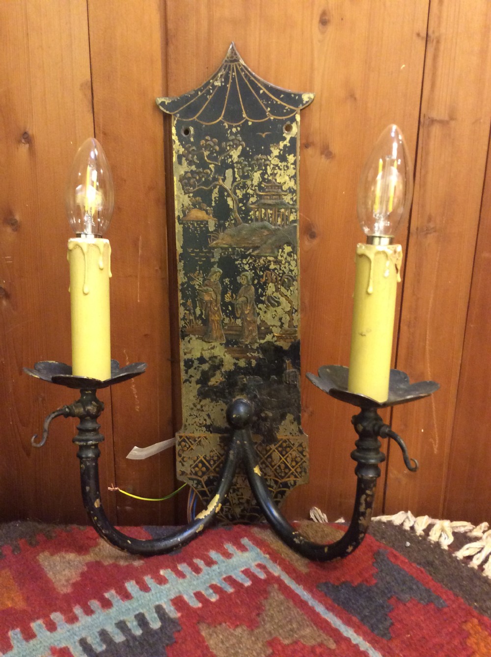 A 19thC lacquered wall light  View VI