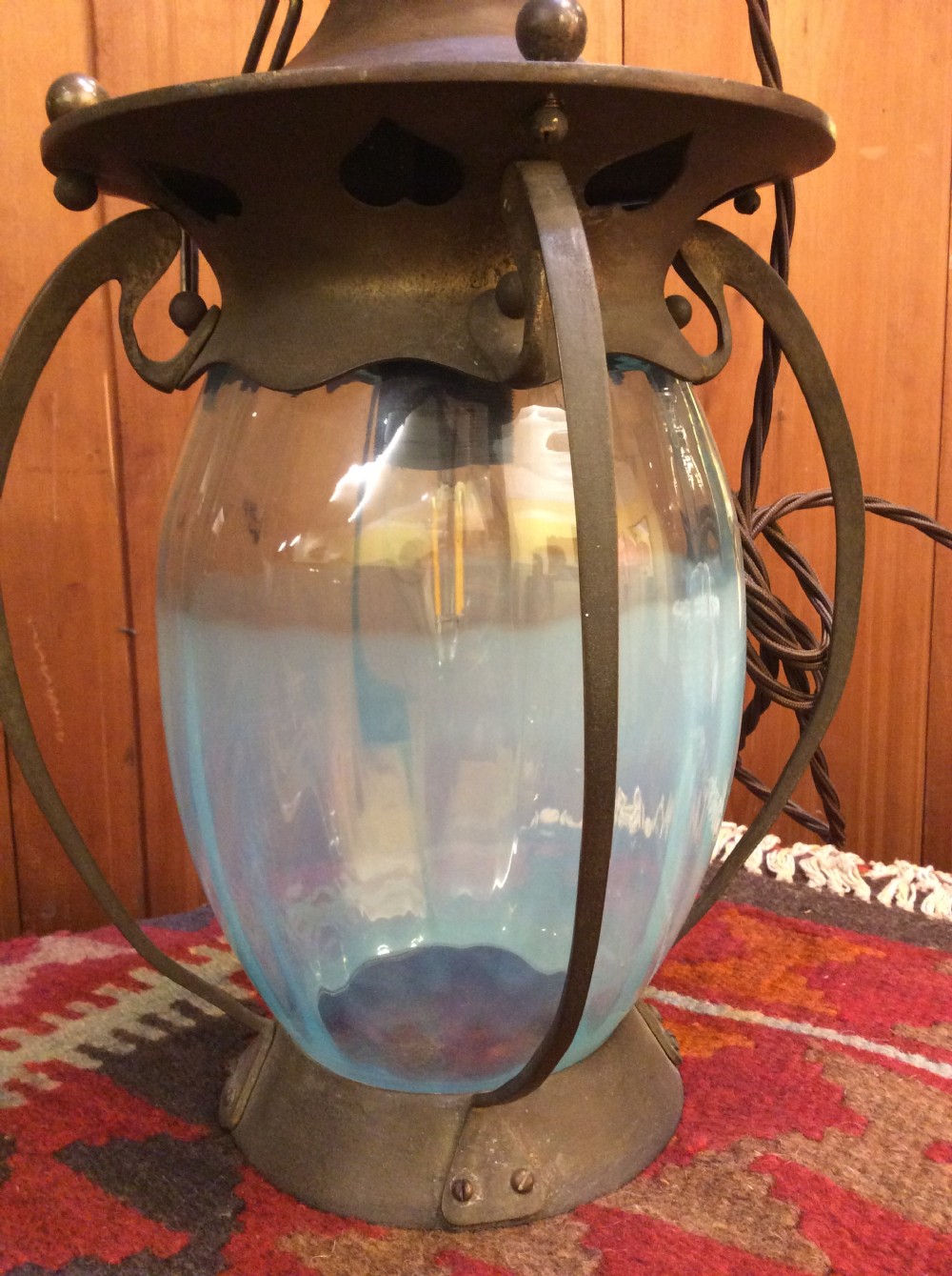 An Arts & Crafts copper and brass lantern View III