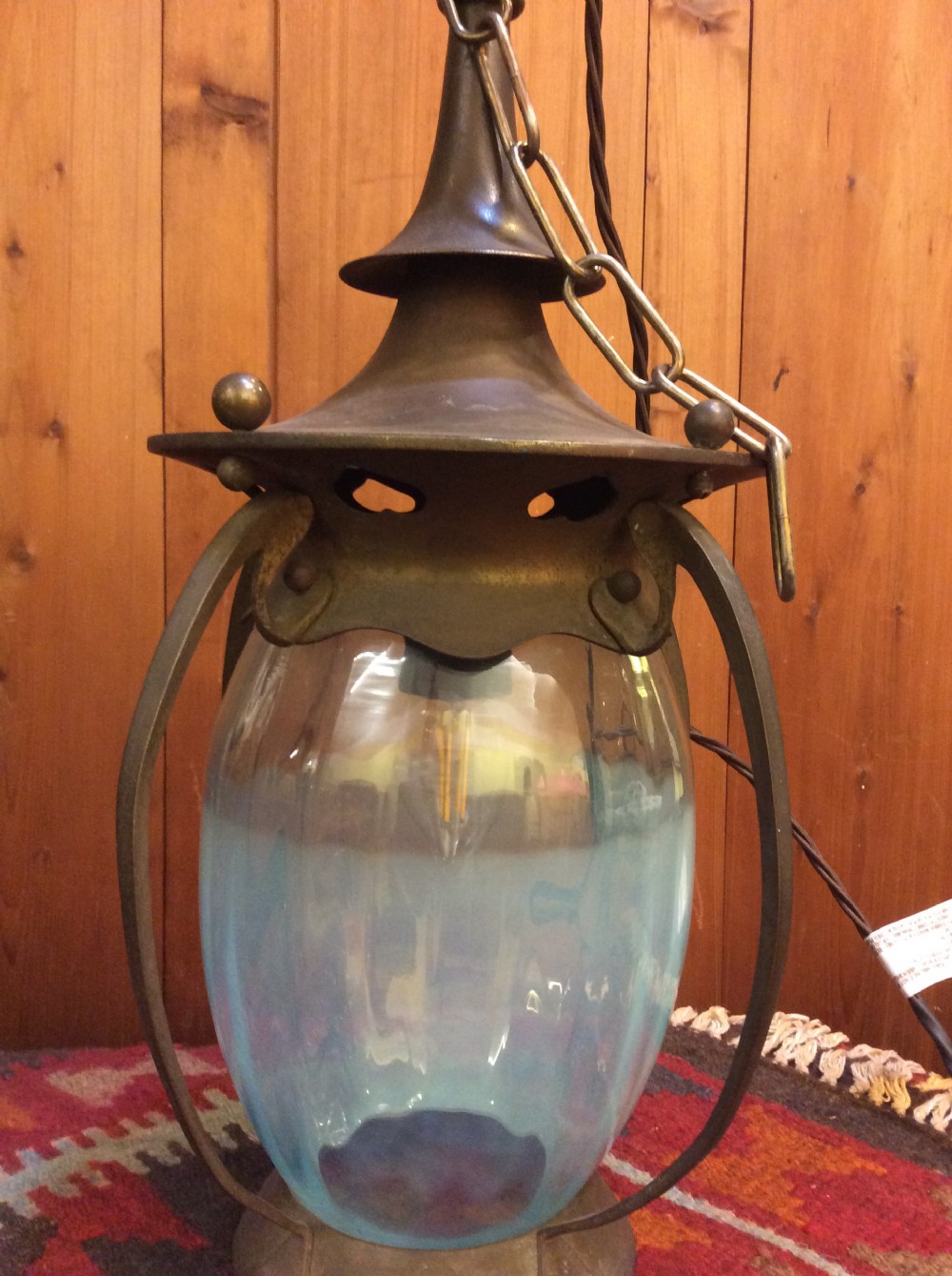 An Arts & Crafts copper and brass lantern View VI