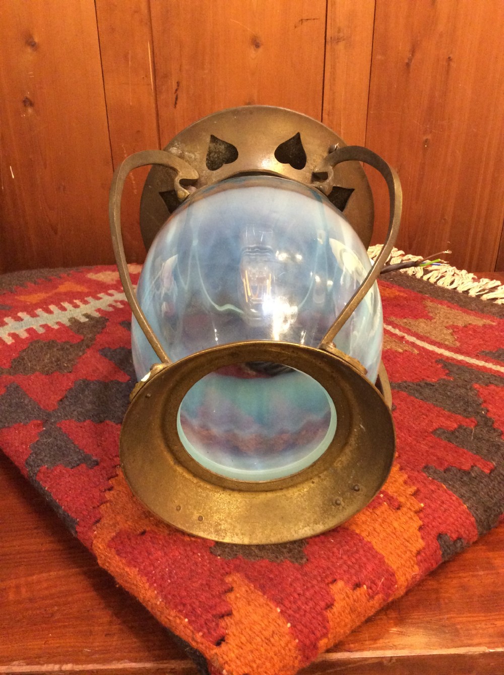 An Arts & Crafts copper and brass lantern View VII