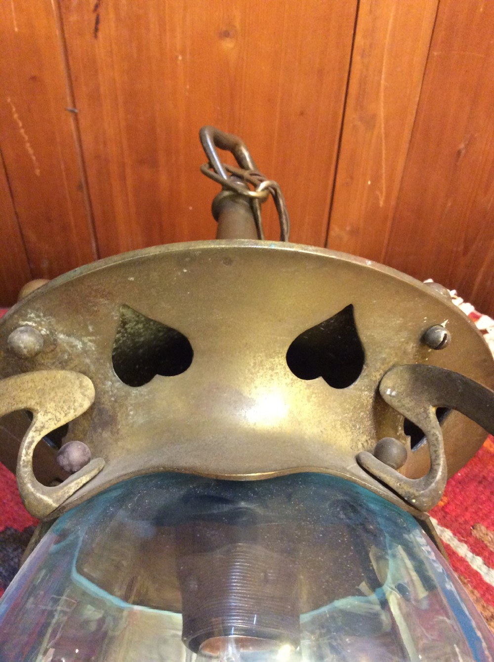 An Arts & Crafts copper and brass lantern View VIII