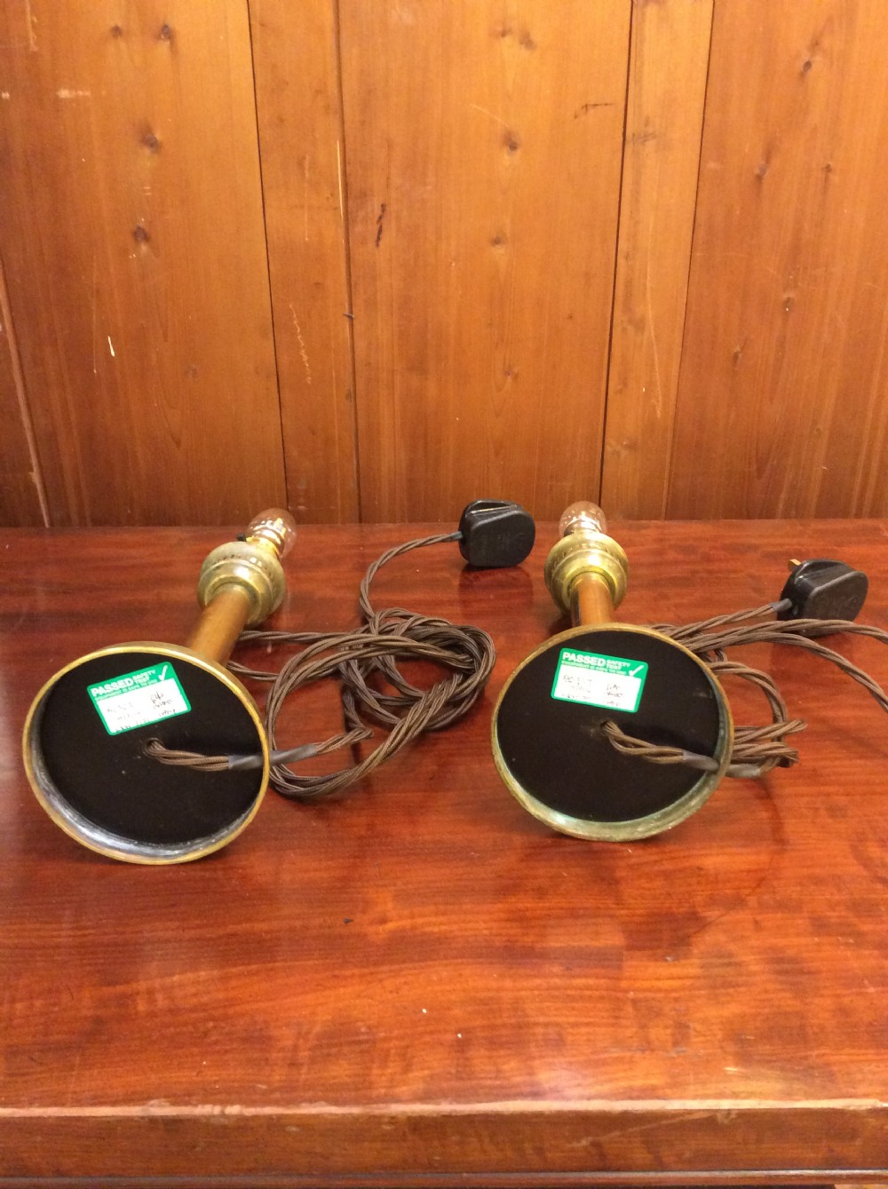 A pair of  Edwardian brass table lamps View III