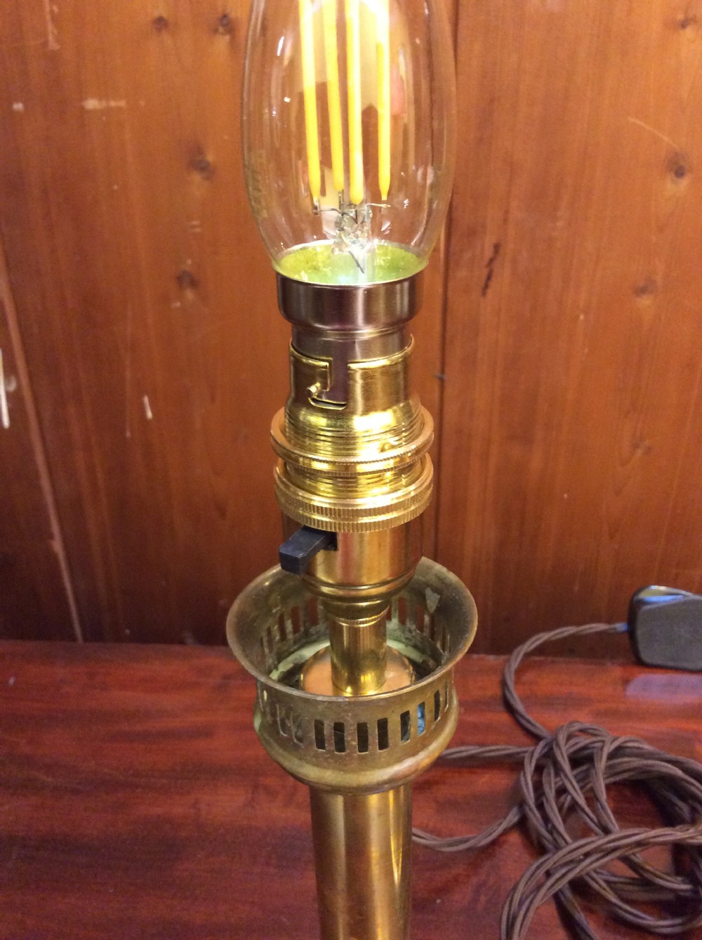 A pair of  Edwardian brass table lamps View VI