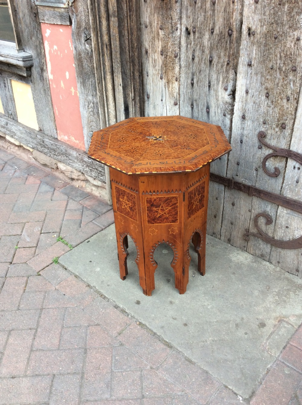 A 19thC Thuya & olive wood octagonal top moorish table View II
